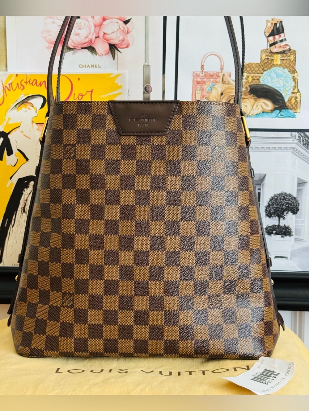 Louis Vuitton Cabas Revington Brown Damier Ebene Shoulder Bag